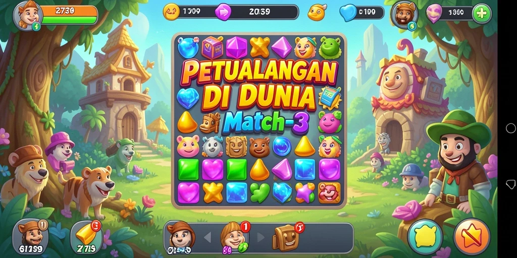 Screenshot gameplay Match-3 yang menarik dari 2739.