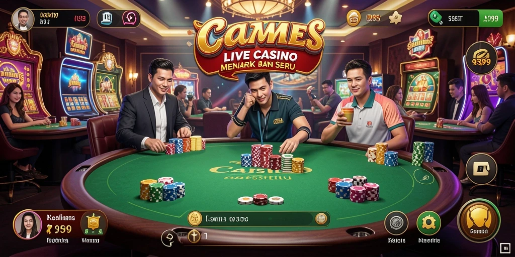 Tampilan gameplay Live Casino yang mendebarkan di 9399.