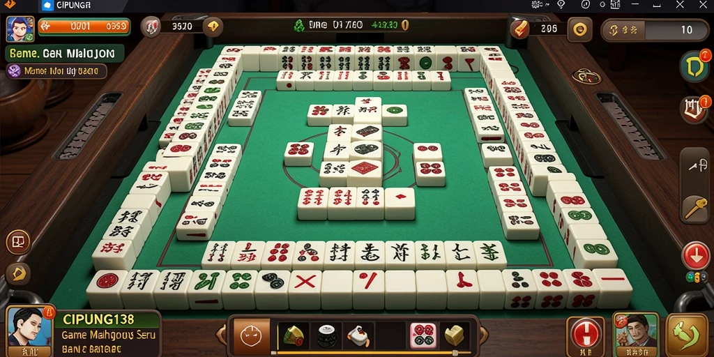 Tampilan gameplay seru dalam <strong>CIPUNG138</strong> yang menampilkan kartu Mahjong.