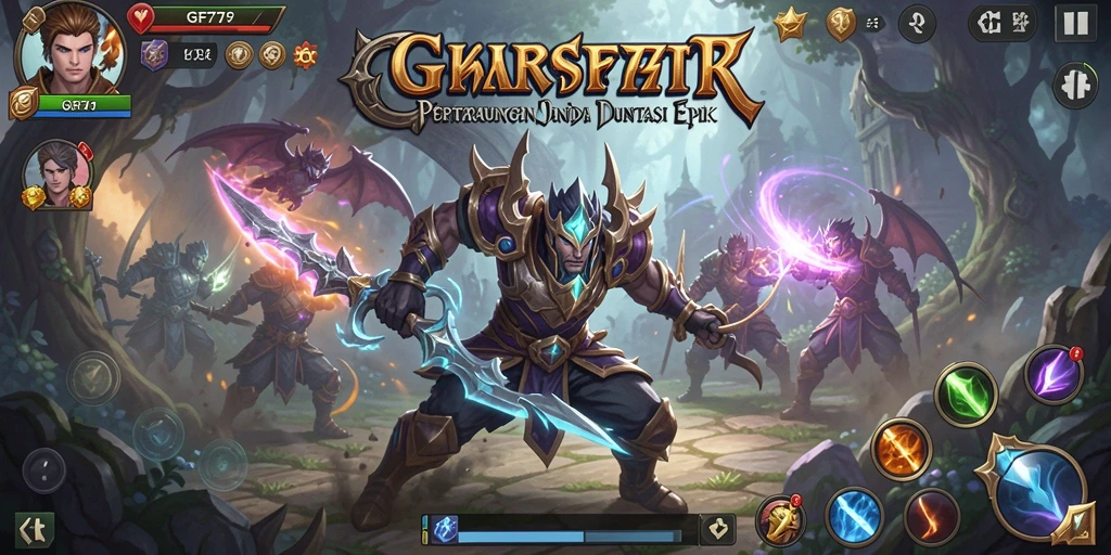 Tampilan gameplay GF777 yang intens dengan strategi pertarungan yang mendalam.