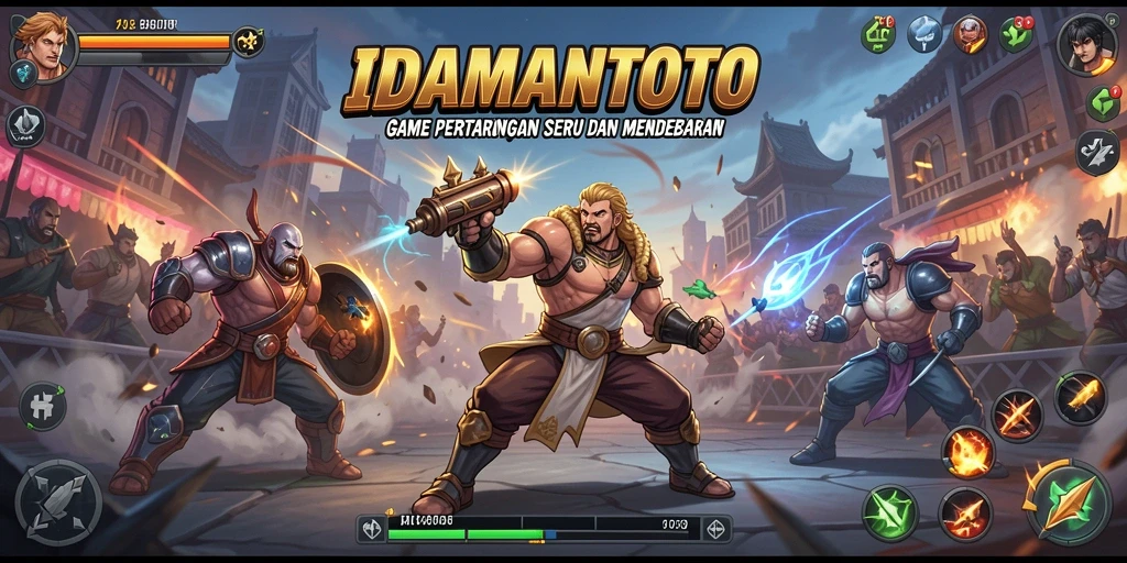 Tampilan pertarungan mendebarkan dalam game Fighting IDAMANTOTO.