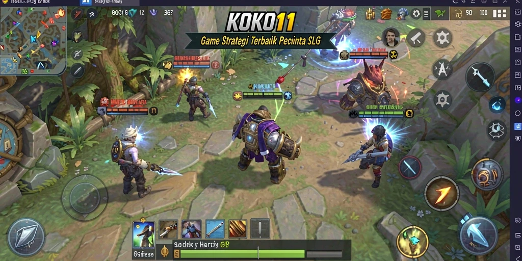 Screenshot KOKO11 menampilkan aksi strategis dalam pertempuran.