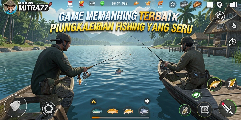 Tampilan gameplay MITRA77 dengan ikan yang berwarna-warni dan suasana laut yang menawan.