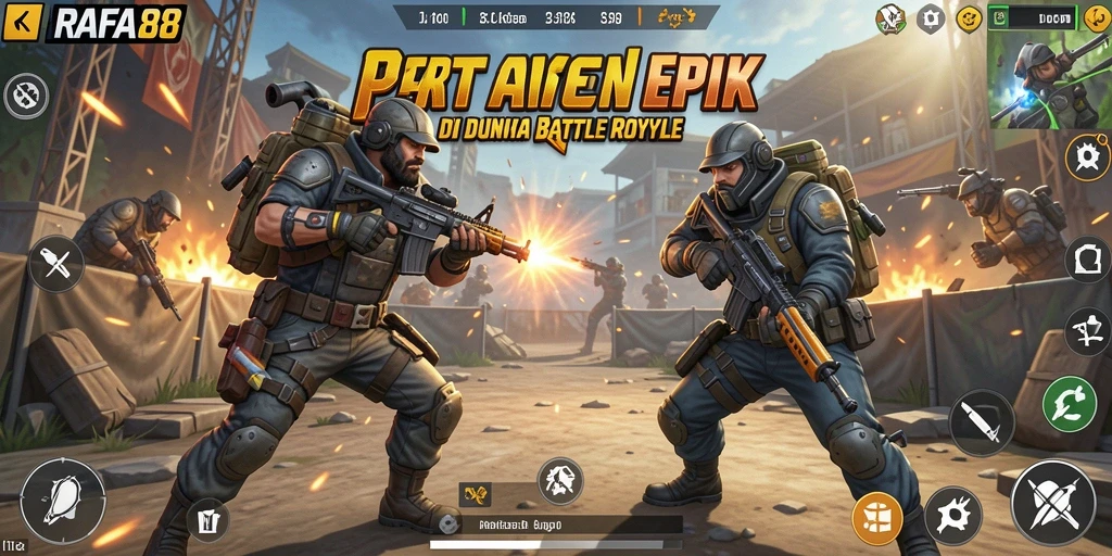 Gameplay mendebarkan di RAFA88 dengan banyak aksi Battle Royale.