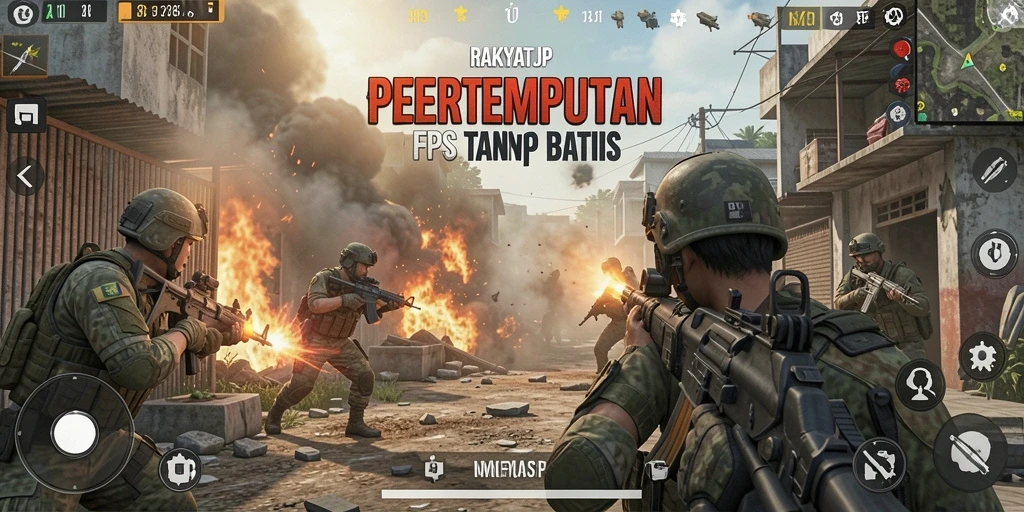 Tampilan menegangkan dari gameplay FPS di RAKYATJP.