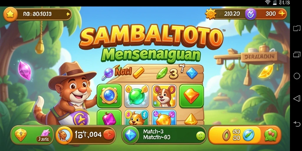 Tampilan gameplay match-3 yang menarik dari SAMBALTOTO.