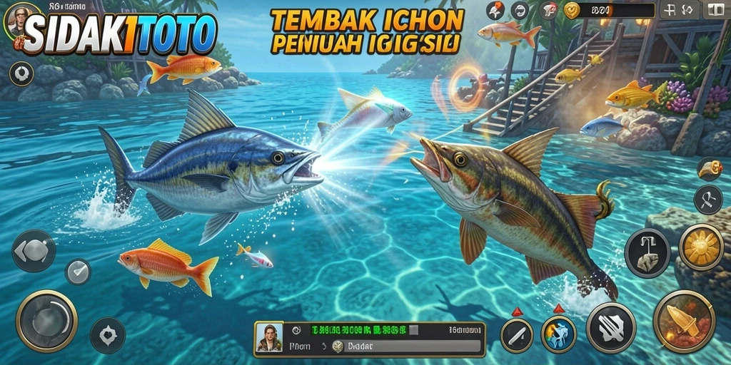 Tampilan gameplay seru di permainan Tembak Ikan SIDAKTOTO.