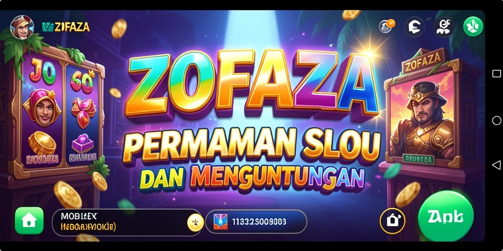 Screenshot ZOFAZA menampilkan gameplay menarik dengan gulungan berputar.